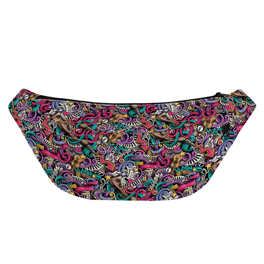 Abstract Music Pattern Print Fanny Pack