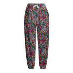 Abstract Music Pattern Print Fleece Lined Knit Pants