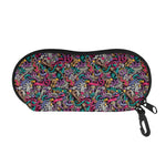 Abstract Music Pattern Print Glasses Case