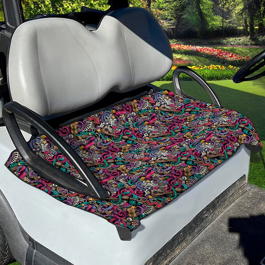 Abstract Music Pattern Print Golf Cart Seat Cover