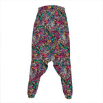 Abstract Music Pattern Print Hammer Pants