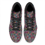 Abstract Music Pattern Print High Top Leather Sneakers