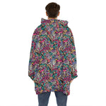 Abstract Music Pattern Print Hoodie Blanket