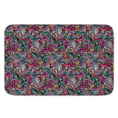Abstract Music Pattern Print Indoor Door Mat