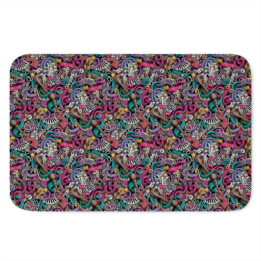 Abstract Music Pattern Print Indoor Door Mat