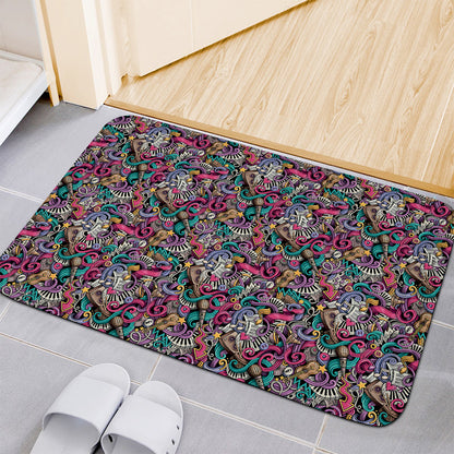 Abstract Music Pattern Print Indoor Door Mat