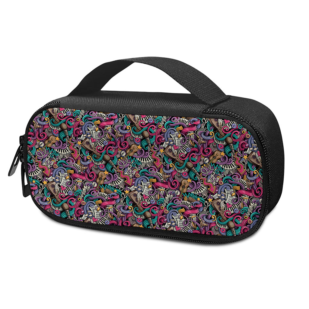 Abstract Music Pattern Print Insulin Cooler Travel Case