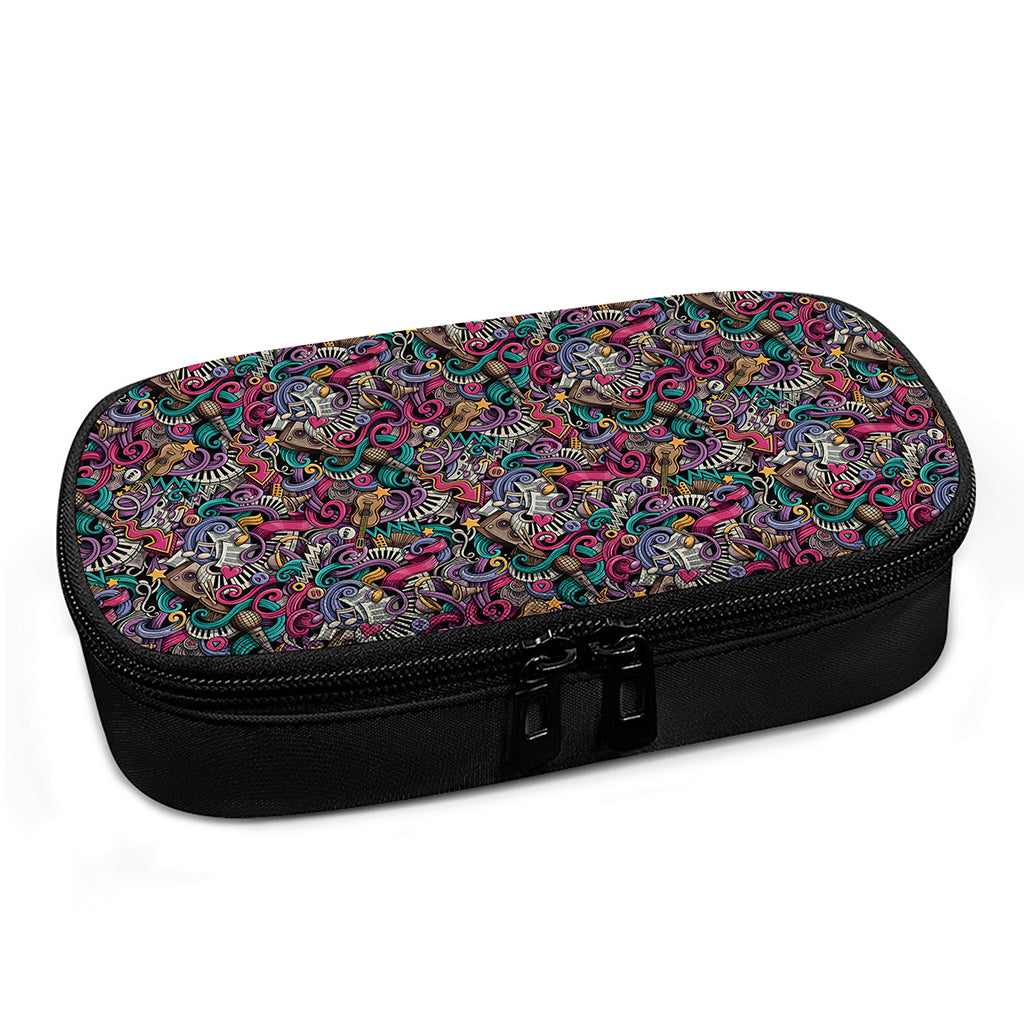 Abstract Music Pattern Print Insulin Cooler Travel Case