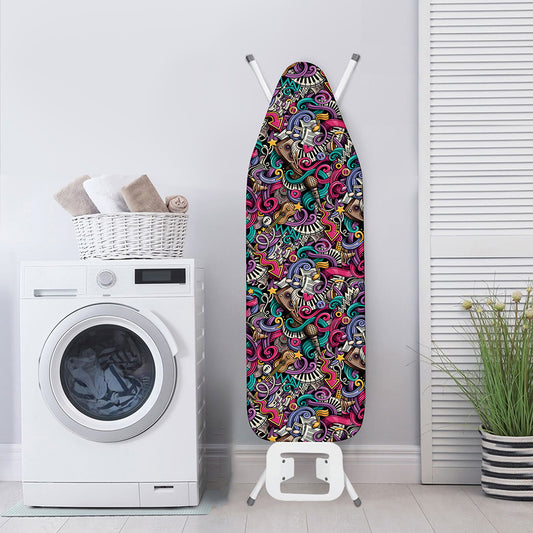 Abstract Music Pattern Print Ironing Board Cover