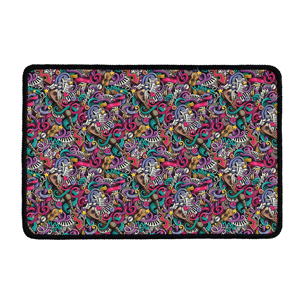 Abstract Music Pattern Print Kitchen Mat
