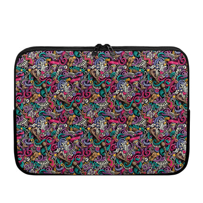 Abstract Music Pattern Print Laptop Sleeve