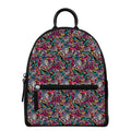 Abstract Music Pattern Print Leather Backpack
