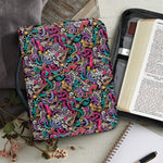 Abstract Music Pattern Print Leather Bible Cover