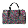 Abstract Music Pattern Print Leather Duffel Bag