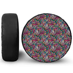 Abstract Music Pattern Print Leather Spare Tire Cover