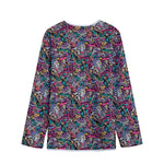 Abstract Music Pattern Print Long Sleeve Short Coat