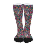 Abstract Music Pattern Print Long Socks