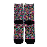 Abstract Music Pattern Print Long Socks