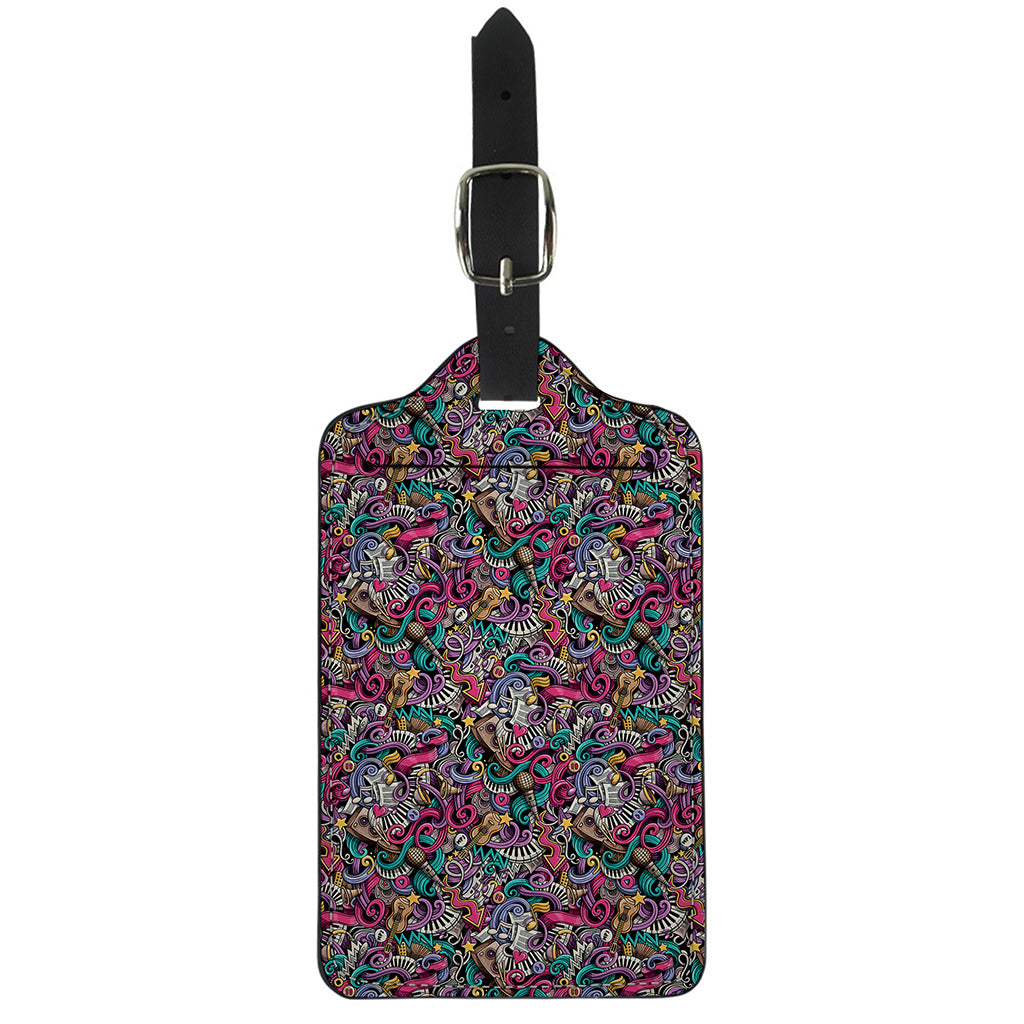 Abstract Music Pattern Print Luggage Tag
