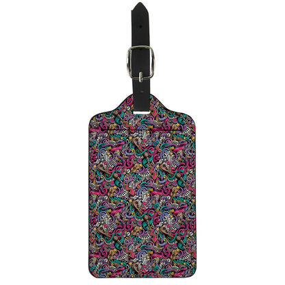 Abstract Music Pattern Print Luggage Tag