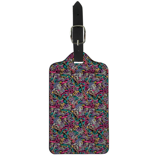 Abstract Music Pattern Print Luggage Tag