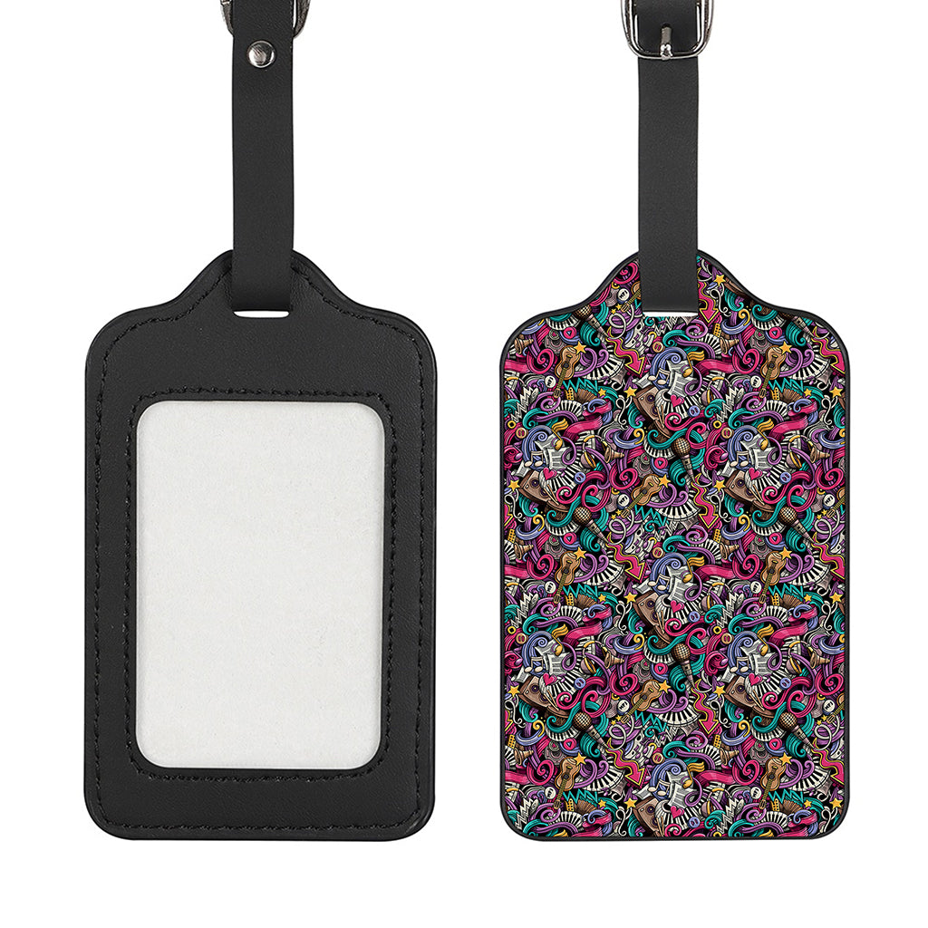 Abstract Music Pattern Print Luggage Tag