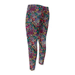 Abstract Music Pattern Print Men's Compression Pants