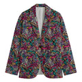 Abstract Music Pattern Print Men's Cotton Blazer