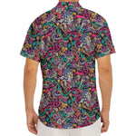 Abstract Music Pattern Print Men's Deep V-Neck Shirt