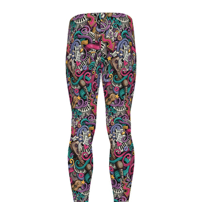 Abstract Music Pattern Print Men's leggings