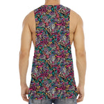 Abstract Music Pattern Print Men's Muscle Tank Top