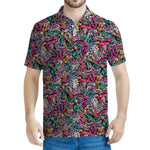 Abstract Music Pattern Print Men's Polo Shirt
