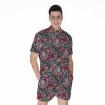 Abstract Music Pattern Print Men's Rompers