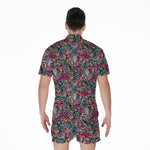 Abstract Music Pattern Print Men's Rompers