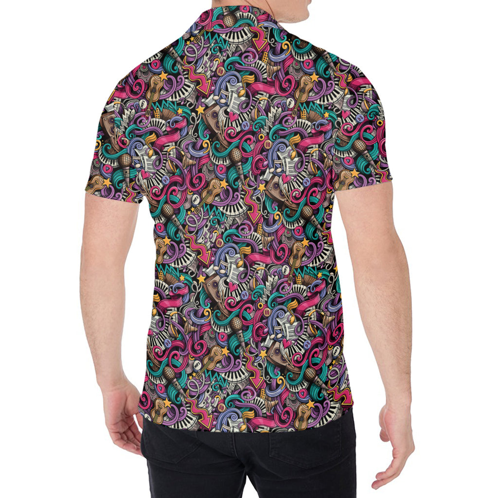 Abstract Music Pattern Print Men's Shirt