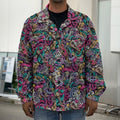 Abstract Music Pattern Print Men's Shirt Jacket