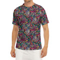 Abstract Music Pattern Print Men's Short Sleeve Rash Guard
