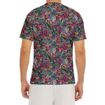 Abstract Music Pattern Print Men's Short Sleeve Rash Guard