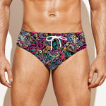 Abstract Music Pattern Print Men's Swim Briefs