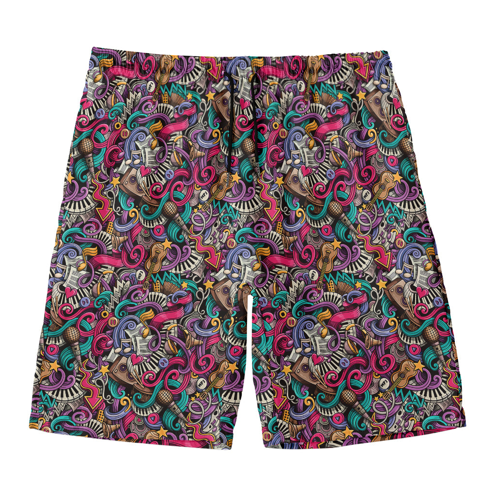 Abstract Music Pattern Print Men's Swim Trunks