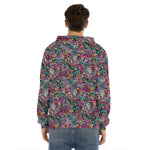 Abstract Music Pattern Print Men's Velvet Pullover Hoodie