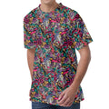 Abstract Music Pattern Print Men's Velvet T-Shirt