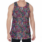 Abstract Music Pattern Print Men's Velvet Tank Top
