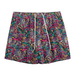 Abstract Music Pattern Print Mesh Shorts