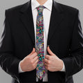 Abstract Music Pattern Print Necktie