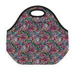 Abstract Music Pattern Print Neoprene Lunch Bag