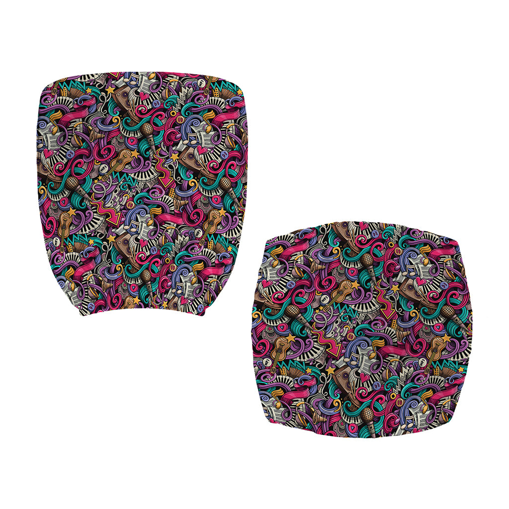 Abstract Music Pattern Print Office Chair Cover