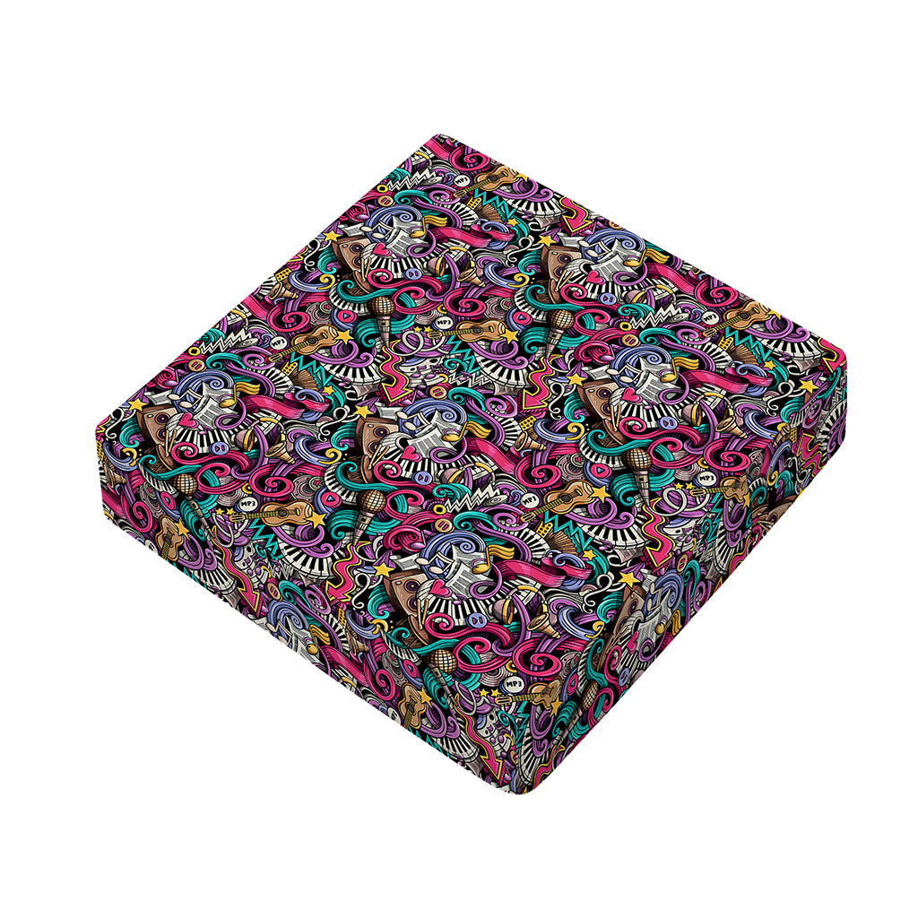 Abstract Music Pattern Print Outdoor Seat Cushion Cover