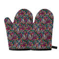 Abstract Music Pattern Print Oven Mitts