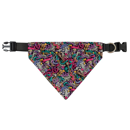 Abstract Music Pattern Print Over The Collar Dog Bandana
